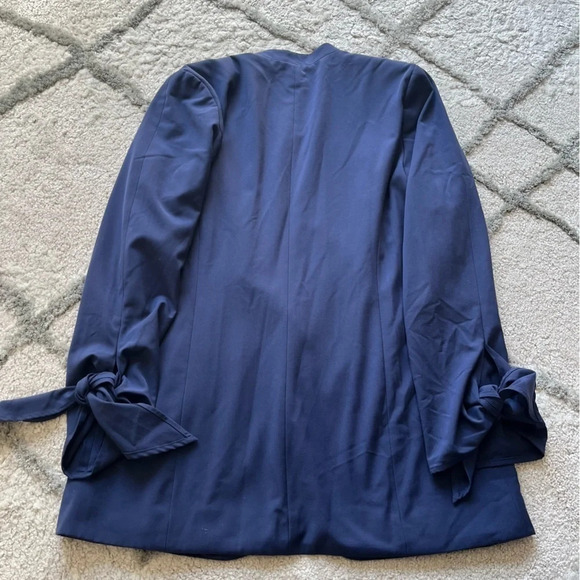 Halogen blue blazer long line tie wrists button front small - Picture 7 of 9